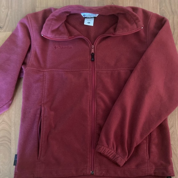 Columbia Burgundy Jacket Fleece Full Zipper - Picture 1 of 4